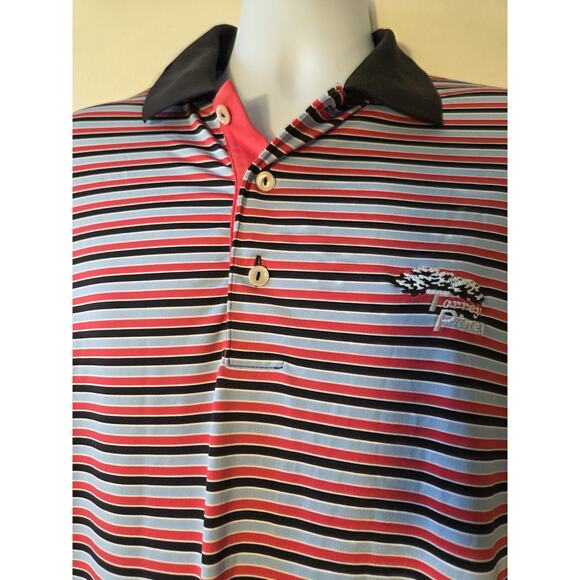 Peter Millar Polo Shirt Mens M Summer Comfort Multi Stripe Torrey Pines Golf - Picture 3 of 9